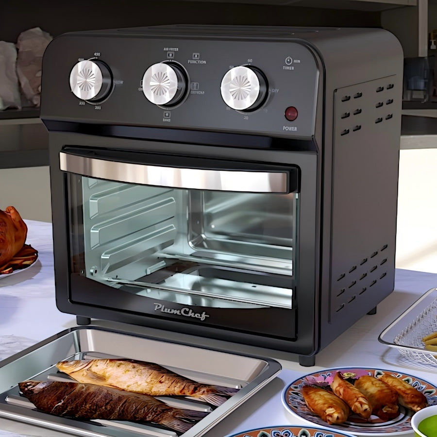 12.5 Qt Air Fryer With Advanced Multi-Function Cooking Grill, Air Fry, Defrost, Bake, Dual Knob Control