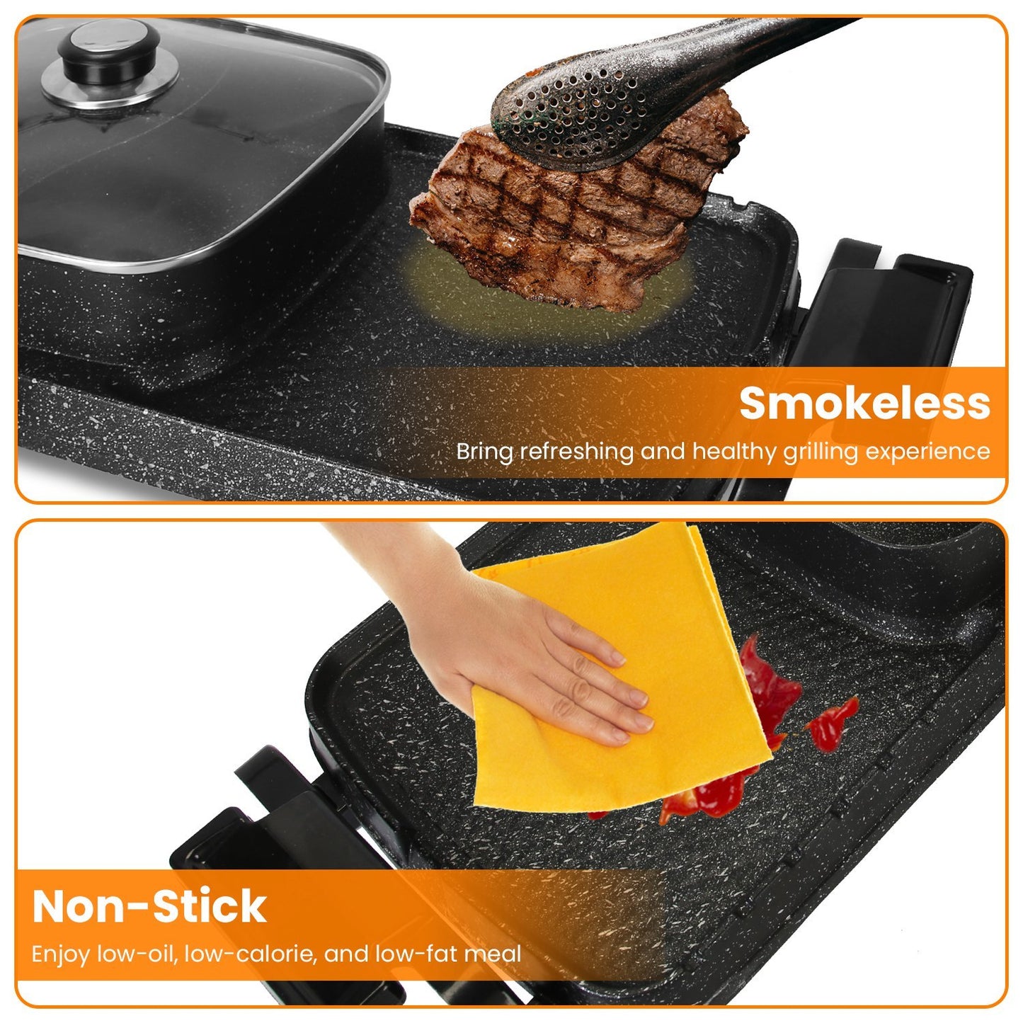 Shabu Shabu Hot Pot Combo 2 In 1 Electric Hot Pot With Grill