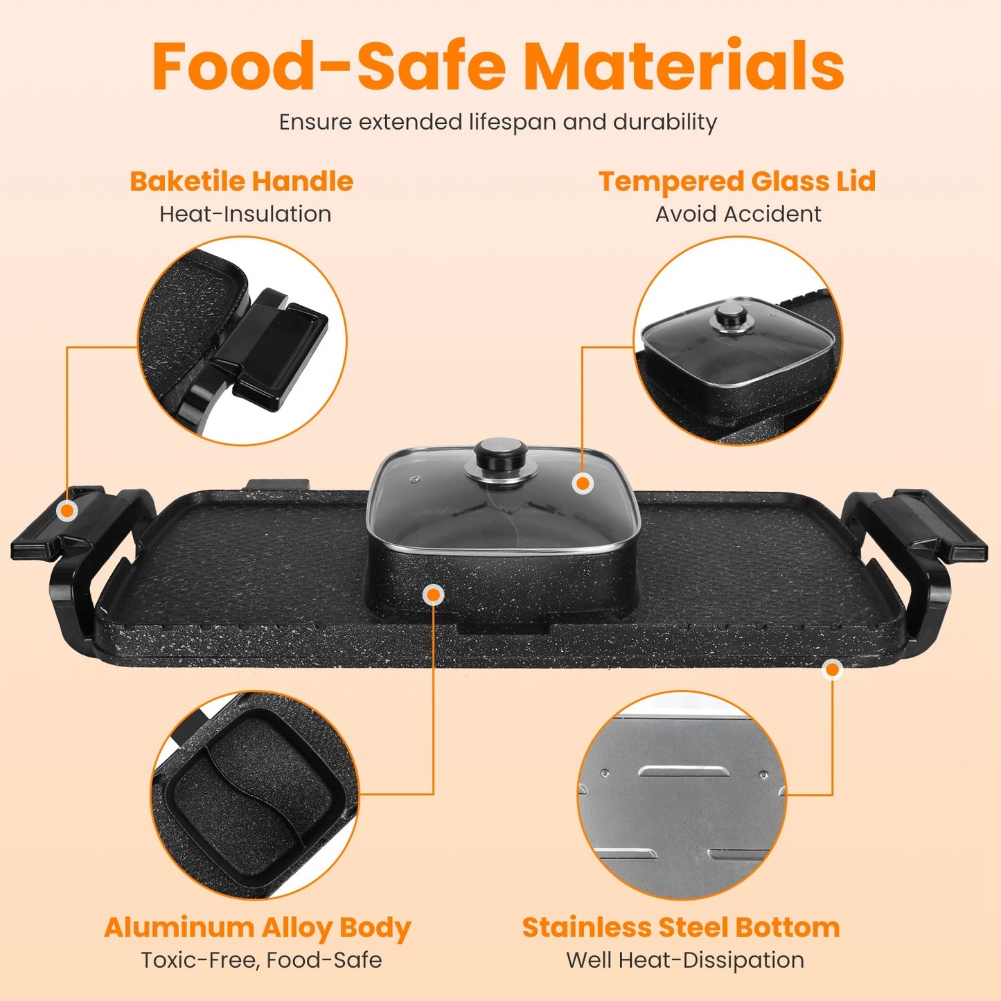 Shabu Shabu Hot Pot Combo 2 In 1 Electric Hot Pot With Grill