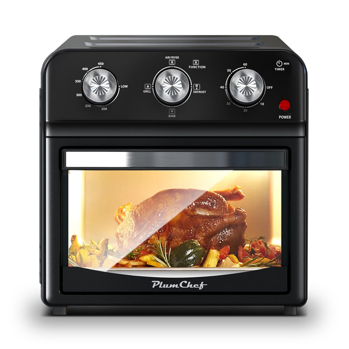 12.5 Qt Air Fryer With Advanced Multi-Function Cooking Grill, Air Fry, Defrost, Bake, Dual Knob Control
