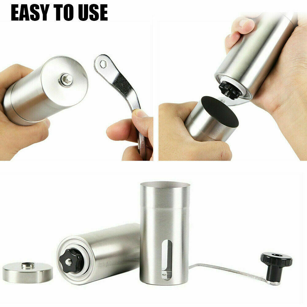 Hand Crank Conical Burr Grinder Coffee Beans Mill Muller Stainless Steel