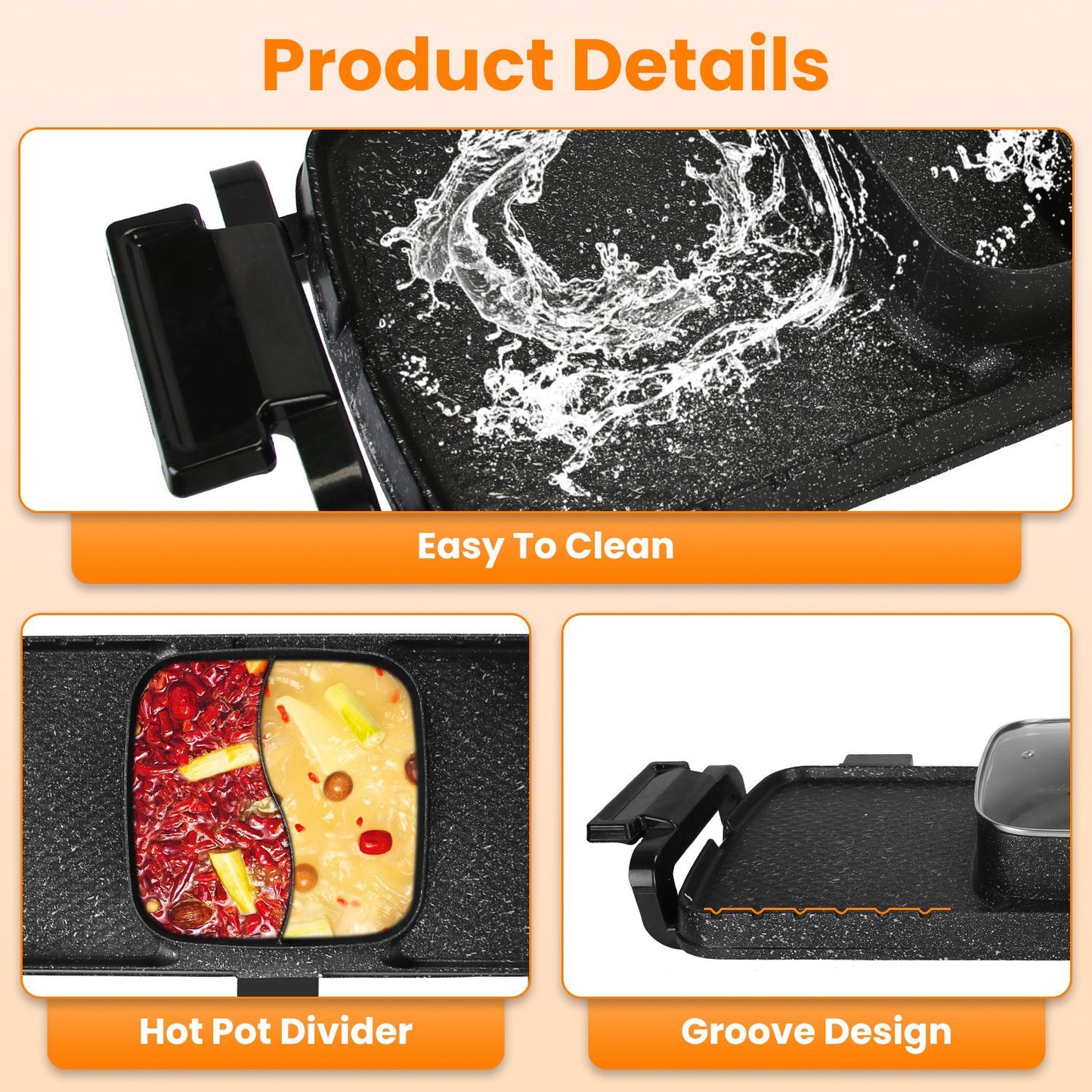 Shabu Shabu Hot Pot Combo 2 In 1 Electric Hot Pot With Grill