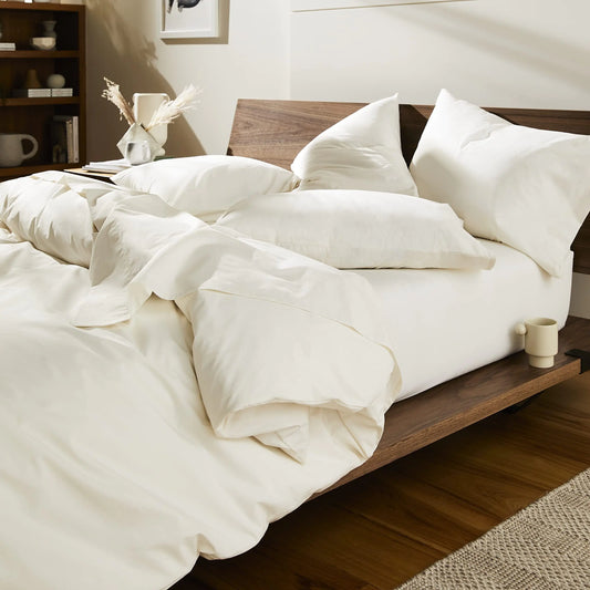 Brooklinen Cool Cotton Percale 4-Piece Sheet Set - Full Size in Cream