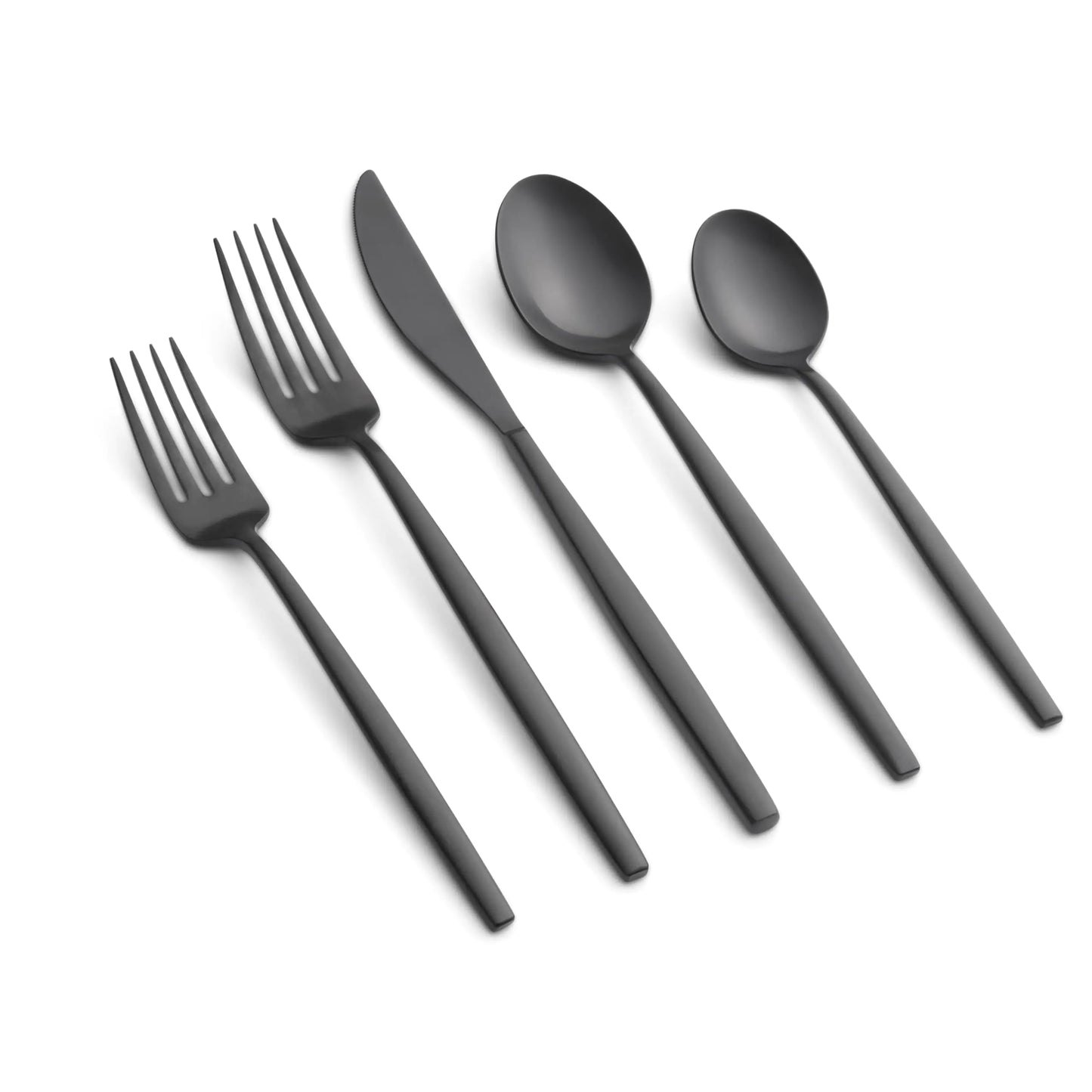 Cambridge Black Satin 20-Piece Flatware Set, Service for 4