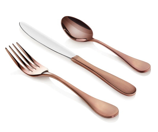 Artaste 56891 Rain 18/10 Stainless Steel Flatware 36-Piece Set Copper Finish Service for 12