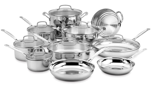 Cuisinart 17-Piece Cookware Set, Chefs Classic Steel Collection