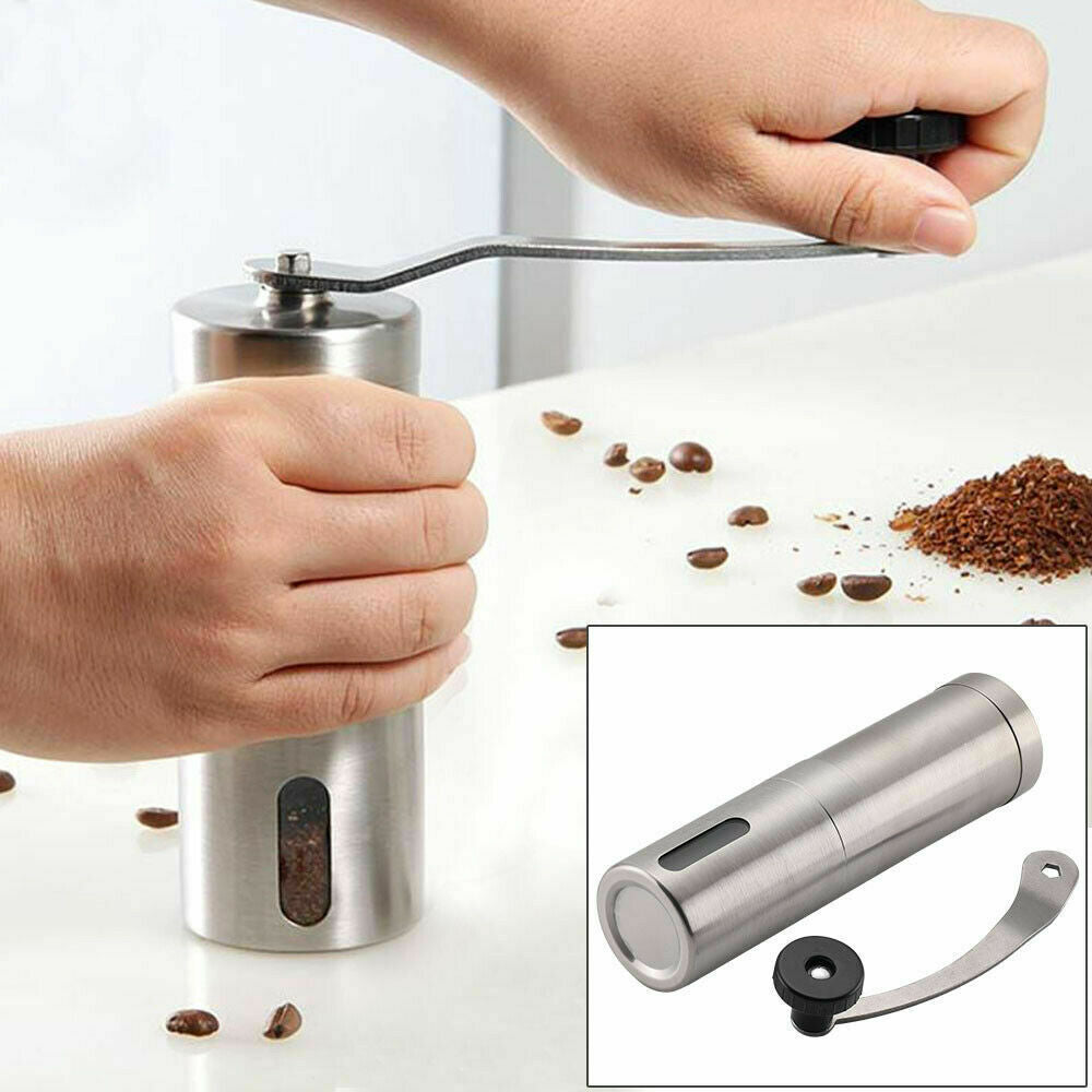 Hand Crank Conical Burr Grinder Coffee Beans Mill Muller Stainless Steel