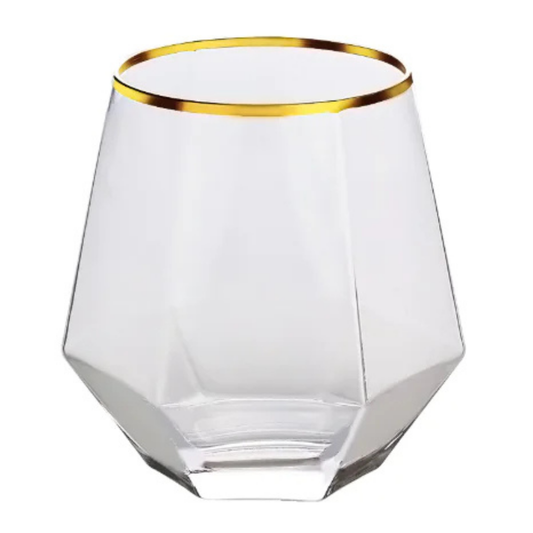Diamond Hexagonal Crystal Whiskey Glass Cup
