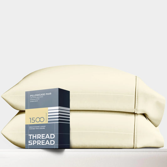 Luxury Sateen Egyptian Cotton Pillowcases - 1500 TC Standard/Queen Set of 2