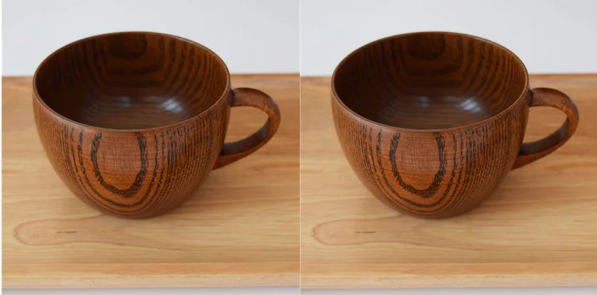 Handle Coffee Wooden Cup - Whole Ziziphus Wood Mug